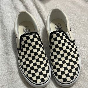 Vans Black and White Checkerboard Slip-Ons